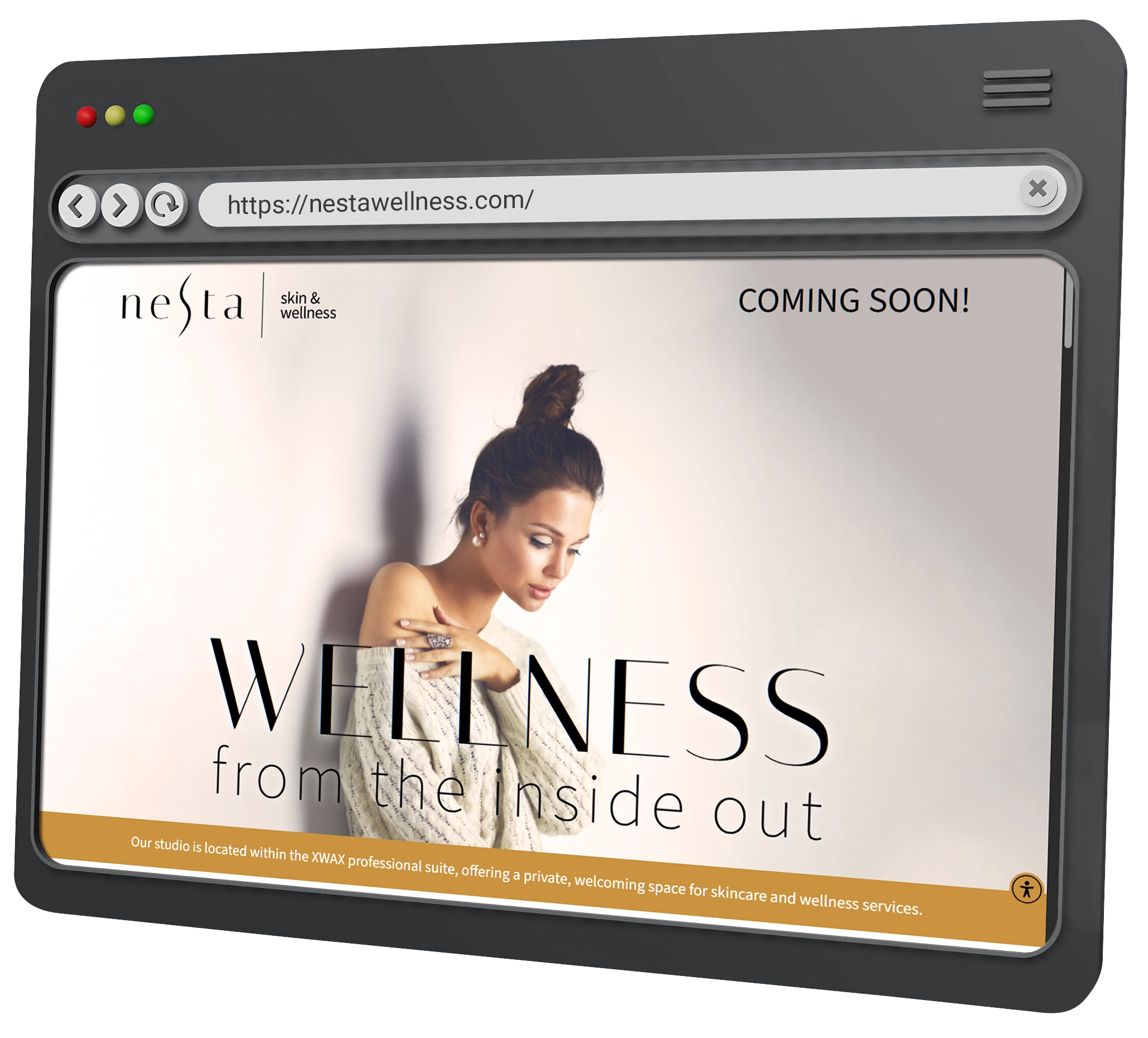 nesta skin and wellness website homepage